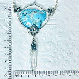 Turquoise and Quartz Pendant