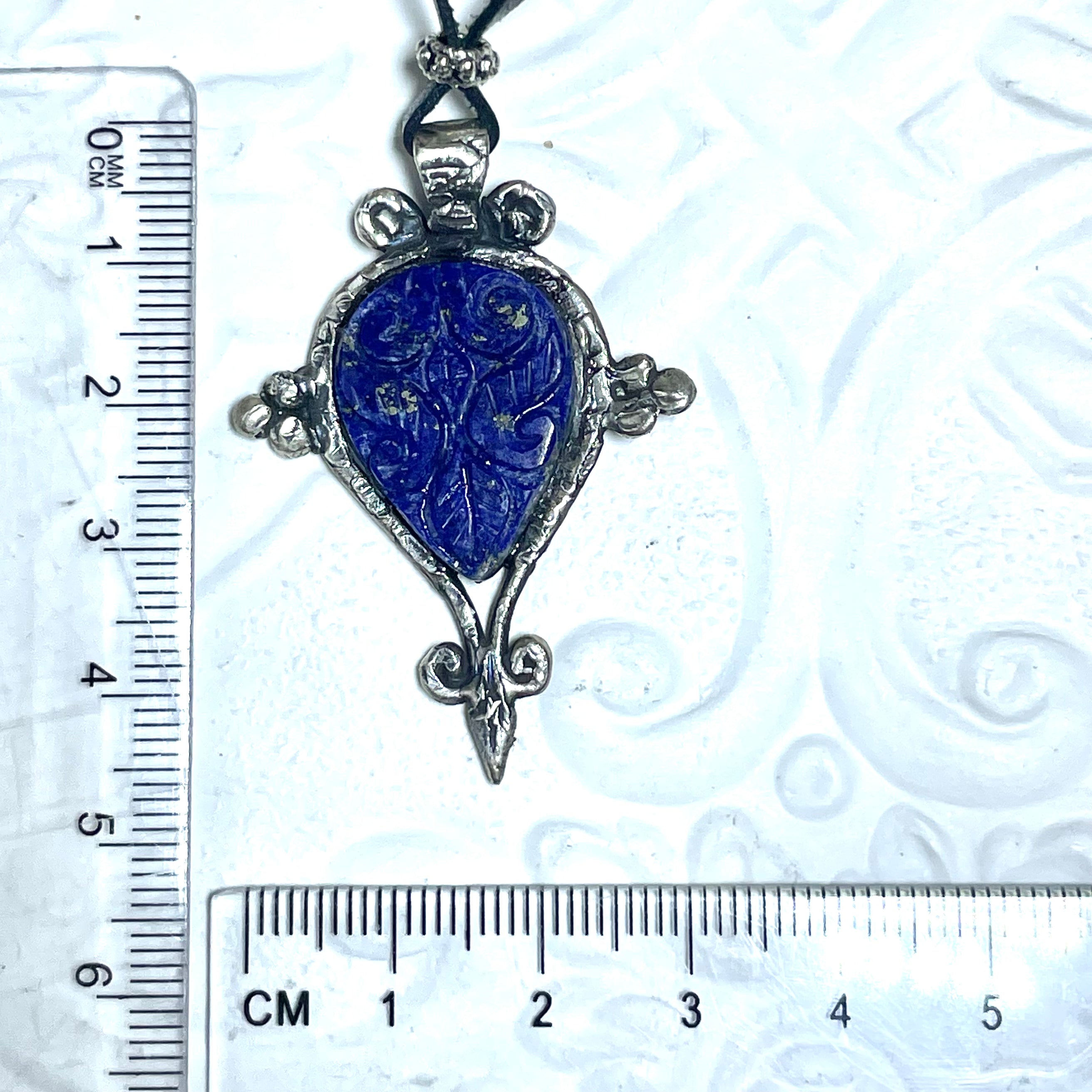 Carved Lapis Lazuli pendant