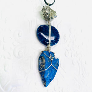 Pyrite, Sodalite and Raw Lapis Lazuli Pendant