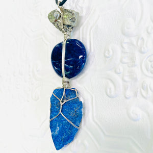 Pyrite, Sodalite and Raw Lapis Lazuli Pendant