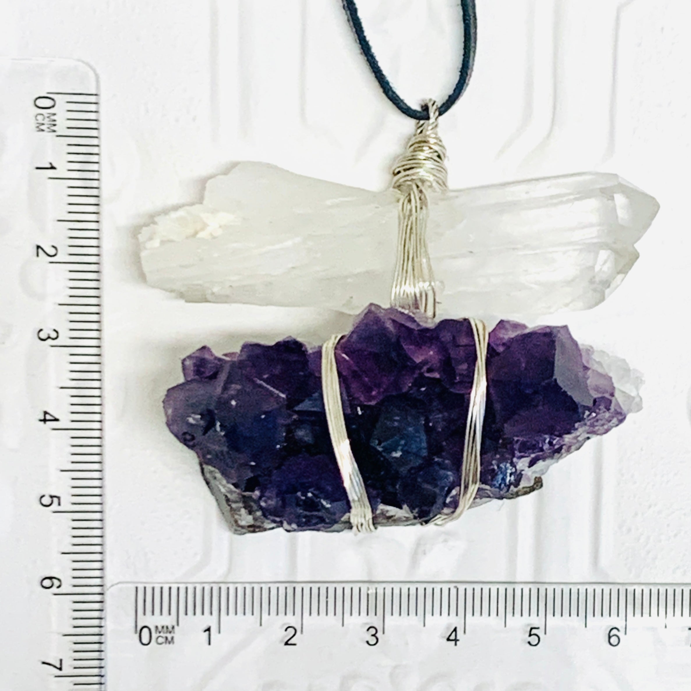 Quartz Point and Amethyst Cluster Necklace